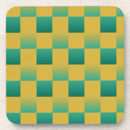 Elegantes kariertes Muster in Grün und Gold Getränkeuntersetzer