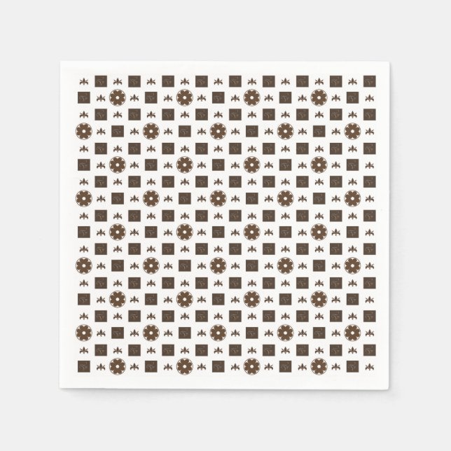 Elegantes kariertes Muster Serviette (Vorderseite)