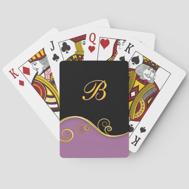 Elegantes Kartendeck mit dem Initial (Rückseite)