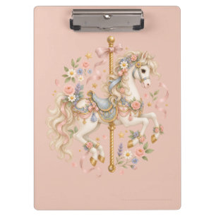 Elegantes Karussellpferd Französisches Märchen Klemmbrett