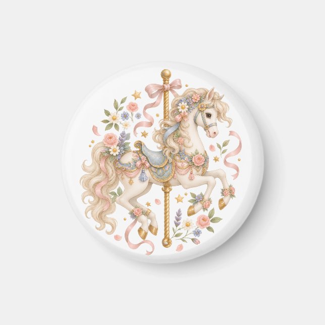 Elegantes Karussellpferd Französisches Märchen Magnet (Vorne)