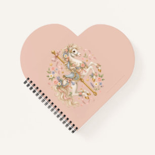 Elegantes Karussellpferd Französisches Märchen Notizbuch