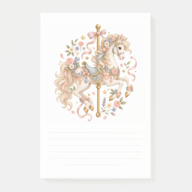 Elegantes Karussellpferd Französisches Märchen Post-it Klebezettel (Vorderseite)