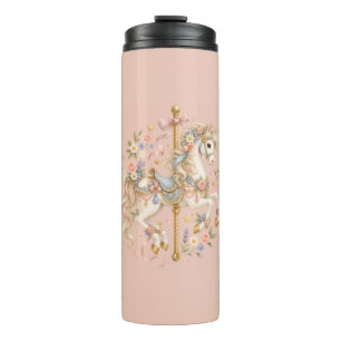 Elegantes Karussellpferd Französisches Märchen Thermosbecher