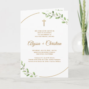 Elegantes katholische Hochzeitsprogramm mit Lesung Programm
