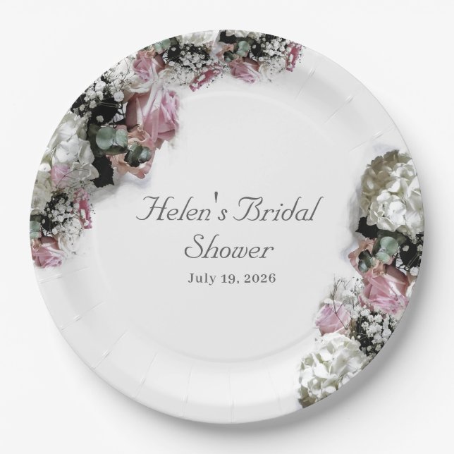 Elegantes katholisches Brautparty Pappteller (Vorderseite)