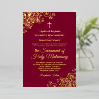 Elegantes katholisches Hochzeitburgund & Gold