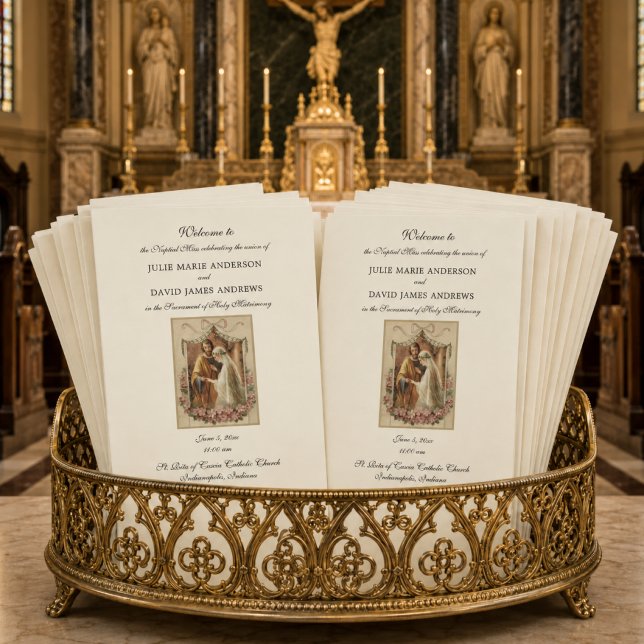 Elegantes katholisches Hochzeitsmesse-Programm mit (Von Creator hochgeladen)