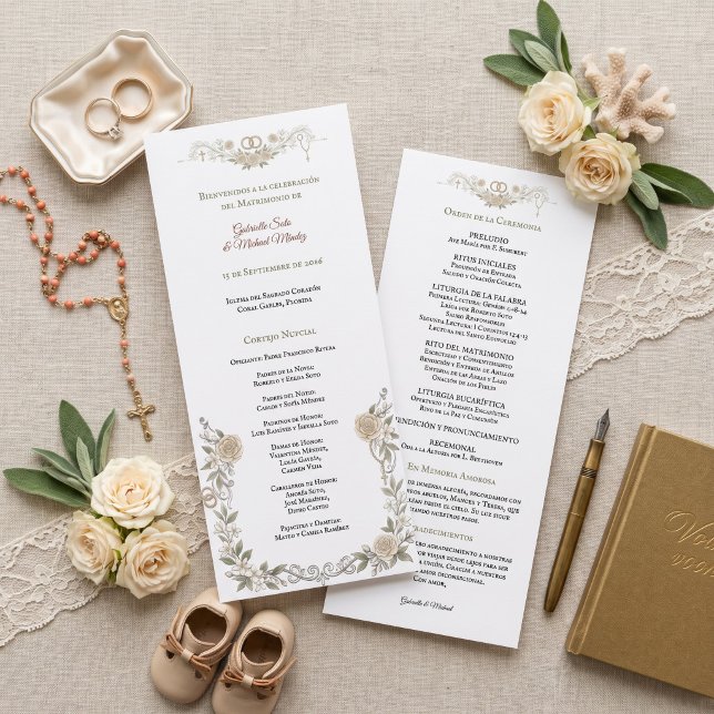Elegantes katholisches Hochzeitsprogramm Programm (Von Creator hochgeladen)