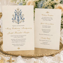 Elegantes katholisches Marienmonogramm mit florale
