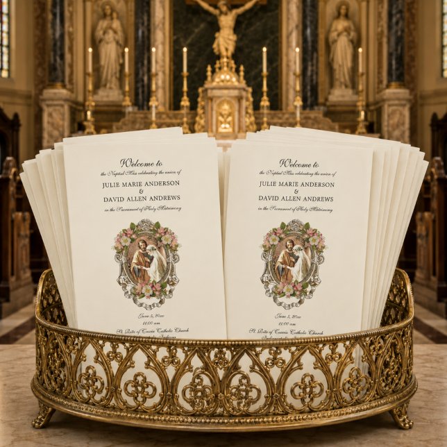 Elegantes katholisches Programm zur Hochzeit latei (Von Creator hochgeladen)