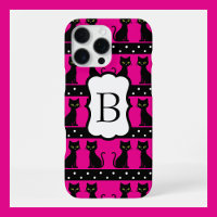 Elegantes Katzen-Monogramm-Muster Anpassbare Initi
