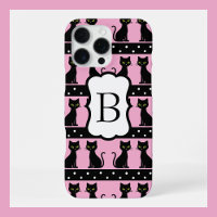 Elegantes Katzen-Monogramm-Muster Anpassbarer Anfa