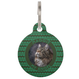 Elegantes Katzenbesitzer-Geschenk Chevron Karos Haustiermarke