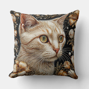 Elegantes Katzenporträt Kissen