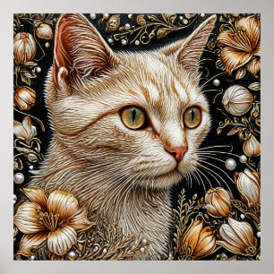 Elegantes Katzenporträt Poster
