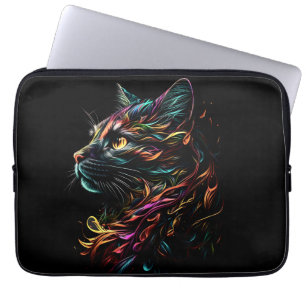 Elegantes Katzenprofil Laptopschutzhülle