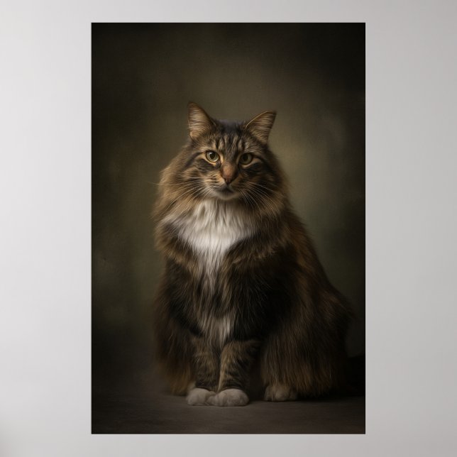 Elegantes Katzenstudioporträt Poster (Vorne)