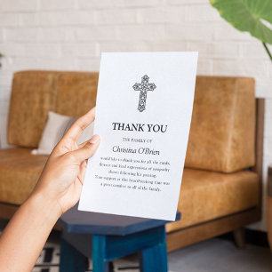 Elegantes keltisches Knotenkreuz Trauerfall Beil Dankeskarte
