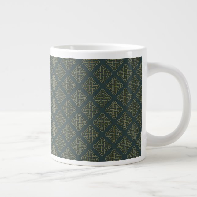 Elegantes keltisches Knotmuster Jumbo-Tasse (Rechts)