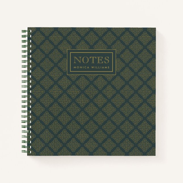 Elegantes keltisches Knotmuster Notizbuch (Vorderseite)