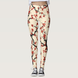 Elegantes Kirschblüten-Nahtlos-Muster Leggings
