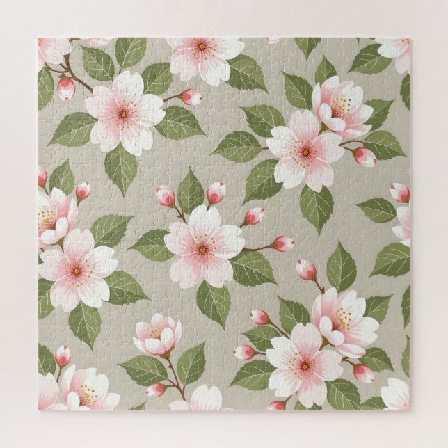 Elegantes Kirschblüten-Nahtlosmuster Puzzle (Vertikal)