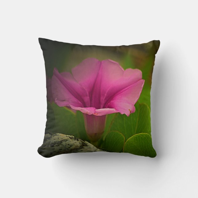 Elegantes Kissen in der Mitte - Rosa Petunia (Vorderseite)