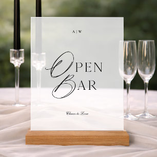 Elegantes klares Acryl-Open-Bar-Schild Acrylschild