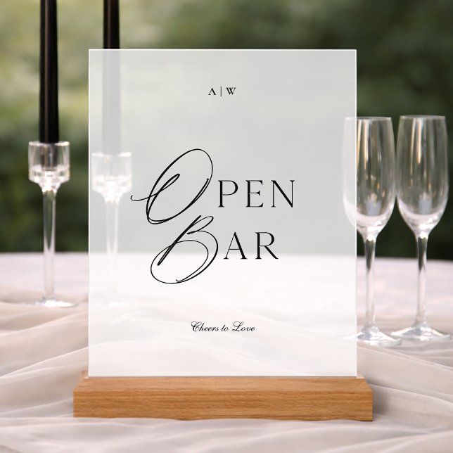 Elegantes klares Acryl-Open-Bar-Schild Acrylschild (Von Creator hochgeladen)