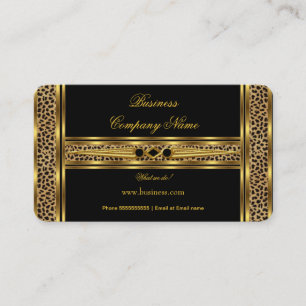 Elegantes, klassiges Gold-Schwarz-Leopard-Juwel Visitenkarte