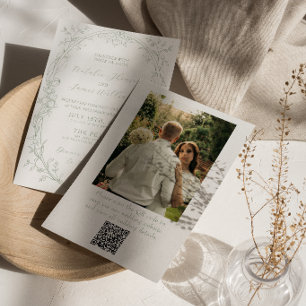 Elegantes, klassisches, altes Geld, Foto-QR-Code-H Einladung