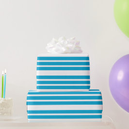 Elegantes, klassisches Baby Blue & White Stripes M Geschenkpapier