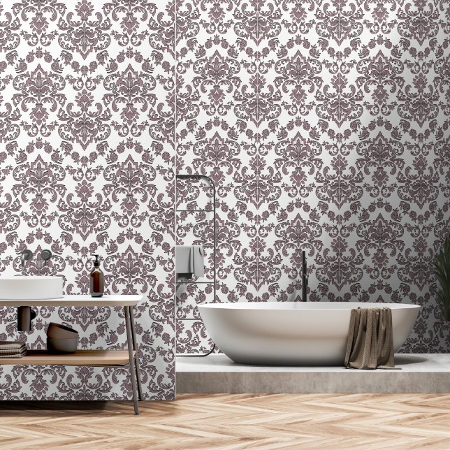 Elegantes klassisches Barockmuster Tapete (Badezimmer)