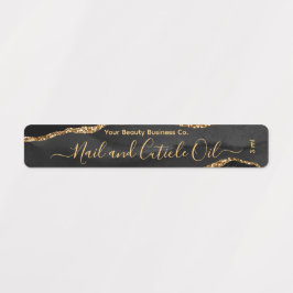 Elegantes, klassisches Black Gold Marmor Beauty-Pr Etiketten