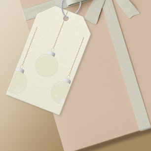 Elegantes klassisches Creme-Weihnachtsbaumkugeln-M Geschenkanhänger
