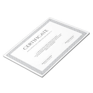 Elegantes klassisches Diplom-Zertifikat druckbar Notizblock