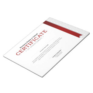 Elegantes klassisches Diplom-Zertifikat rote Schle Notizblock
