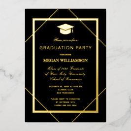 Elegantes klassisches Graduiertengold Folieneinladung
