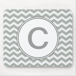Elegantes, klassisches grau-weißes Chevron-Zickzac Mousepad