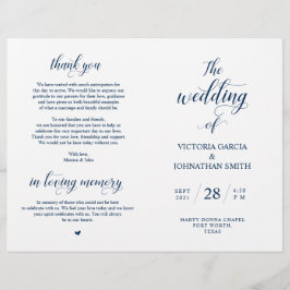 Elegantes klassisches Hochzeitsprogramm für faltba