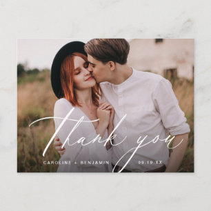 Elegantes klassisches Kalligrafie-Foto danke postc Postkarte