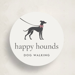 Elegantes klassisches Logo für Hundeausführer mit Runder Aufkleber