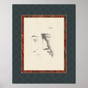 Elegantes klassisches Männchen Gesicht in Profil A Poster