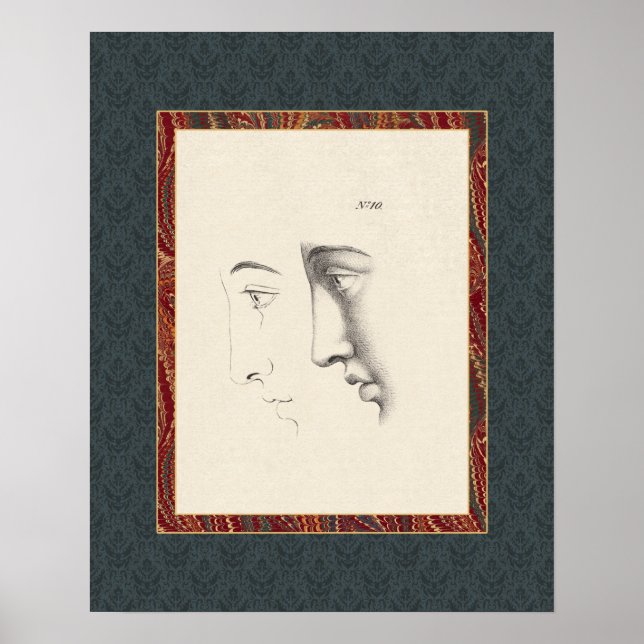 Elegantes klassisches Männchen Gesicht in Profil A Poster (Vorne)