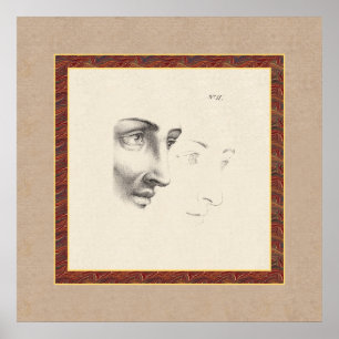 Elegantes klassisches Männchen Gesicht in Profile Poster