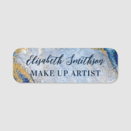 Elegantes klassisches Marble Blue Personalisiert I Namensschild