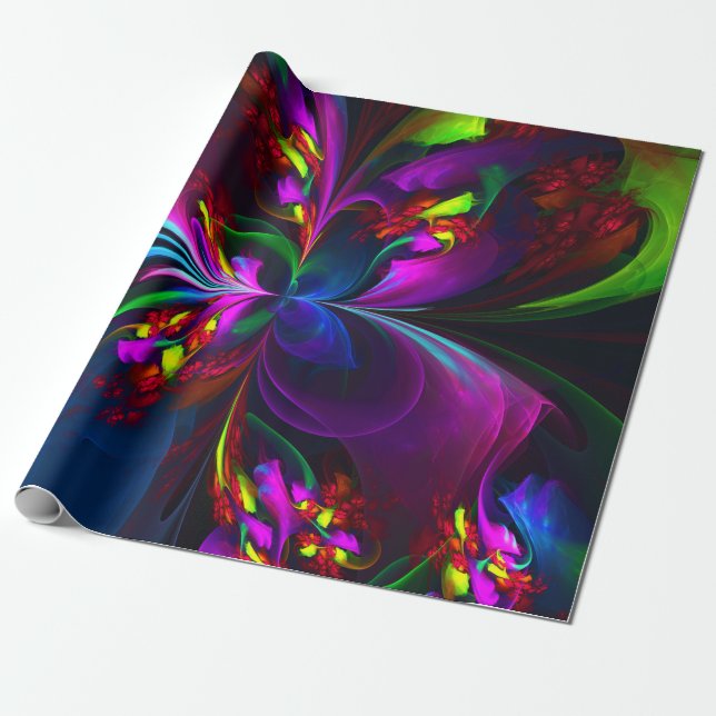 Elegantes klassisches modernes Blumenmuster #902 H Geschenkpapier (Ungerollt)