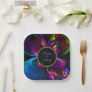 Elegantes klassisches modernes Blumenmuster #902 H Pappteller