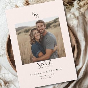 Elegantes, klassisches, Monogramm, Hochzeit-1-Foto Save The Date